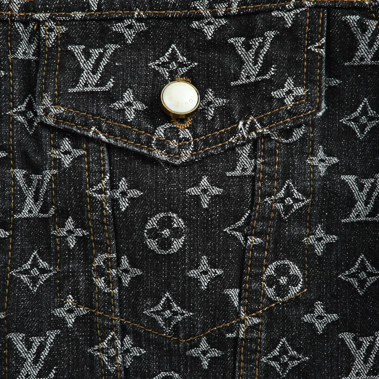 Louis Vuitton/Louis Vuitton 24Fw FA all-over printed old flower jacquard denim jacket